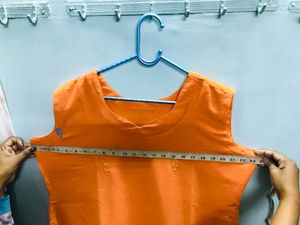 SKD Heavy Georgette With Inner Lining Orange And Blue Coloured , Beautiful Comfortable Night Quality Cloth