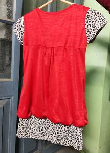 Red Regular use Short Sleeves Girl&#39;s Top