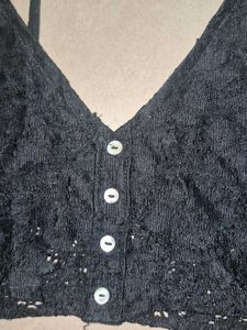 Black Lace Bralette-XS