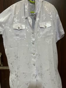 Pretty White Shirt / kurta Style Top For Men Women