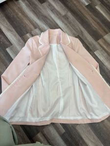 Pink Blazer with White Trim