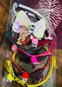 6 Colourful Bow Hair Bands