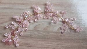 Pink Beaded Floral Headband