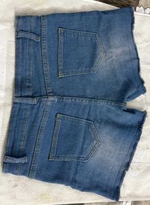 Denim Frayed Shorts