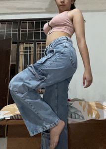Baggy Blue Cargo Jeans