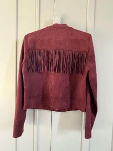 Burgundy  Suede Bomber Jacket