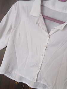 White Button-Down Top