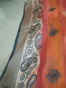 Elegant Orange Blend Saree