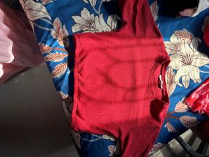 Red Knit Top