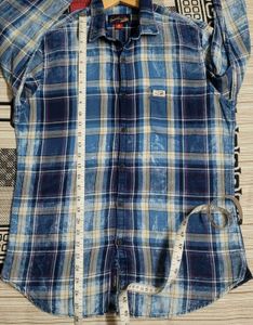 US POLO Assn CHEQUERED INDIGO DENIM SHIRT