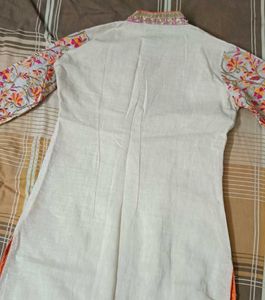 Embroidered White Kurta