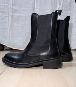 Black Leather Chelsea Boots