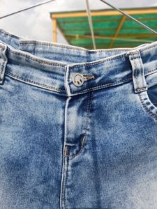 Distressed Hem Denim Jeans