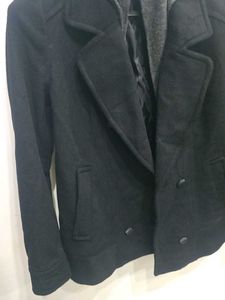 Hooded Wool Blend Peacoat