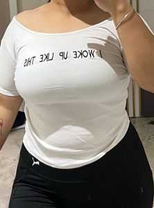 Ribbed White backless Crop Top