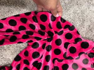 Pink &amp; Black Polka Dot Velvet blazer
