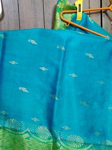 An Used Kanjeevaram Saree With Few Stains,