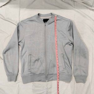 Fleece Gray Bomber Jacket