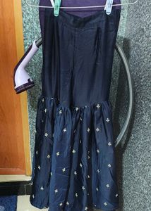 Embroidered Navy Sharara Dress