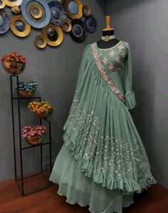 Georgette Gown With Fancy Dupatta