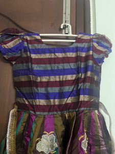 6-7 years girl frock never usedStriped Party Dress