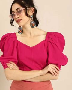 Puff sleeve Pink Top