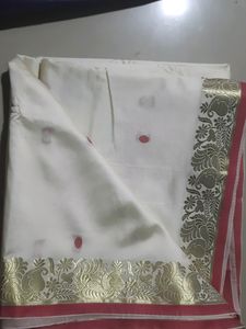 New White Bengali Saree