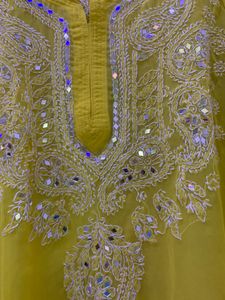 Yellow Chiffon Kurti