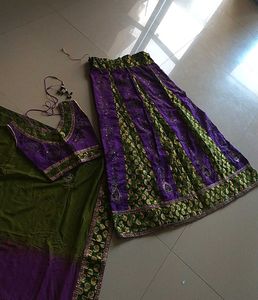 Purple &amp; Green Lehnga Choli
