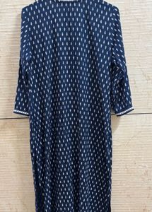 Navy Print Midi Dress