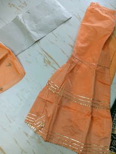 Peach Kurta garara Set