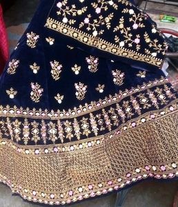 Velvet Embroidery Lehenga Choli With Dupatta