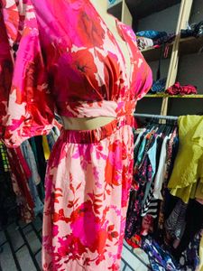 Floral Cutout Midi Dress