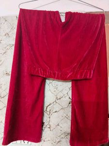 Red Velour Rhinestone Hoodie