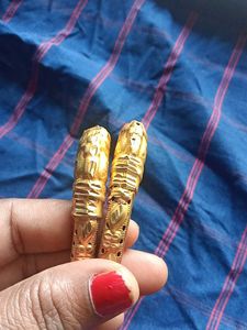 Elegant Gold Tone Bangles - Set of Two