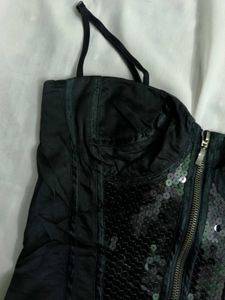 Black Sequin Corset Top
