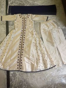 Elegant Cream Anarkali Suit Set