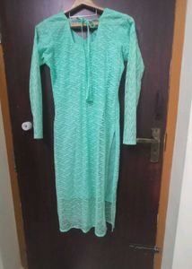 Elegant Sea Green Lace Kurti