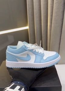 JORDAN 1 Low White Ice Blue Sneakers