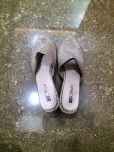 Sparkly Silver Mules
