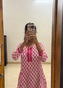 Elegant Pink Printed Kurta