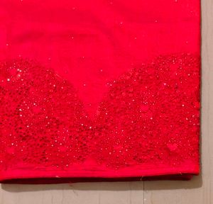 Red Embellished Saree