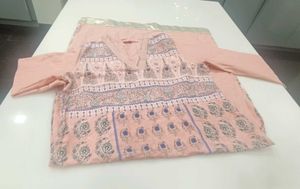 Elegant Pink Printed Kurta Combo Of 2