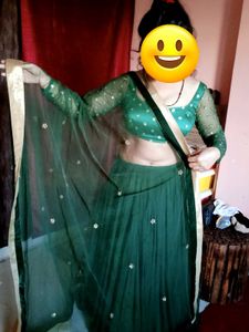 Green Full Sleeve Lehnga Choli
