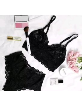 Black Net Bra And Panty