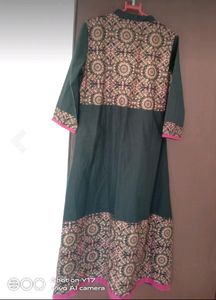 Women&#39;s Long floral print Cotton Anarkali