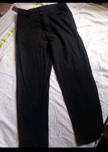 High Waist Straight Roadster Branded Black Jeans