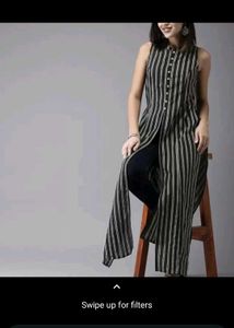 Sleeveless cotton Black kurti 😻