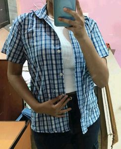 Blue Checker Shirt For Women
