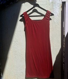 Maroon Sleeveless Mini Dress